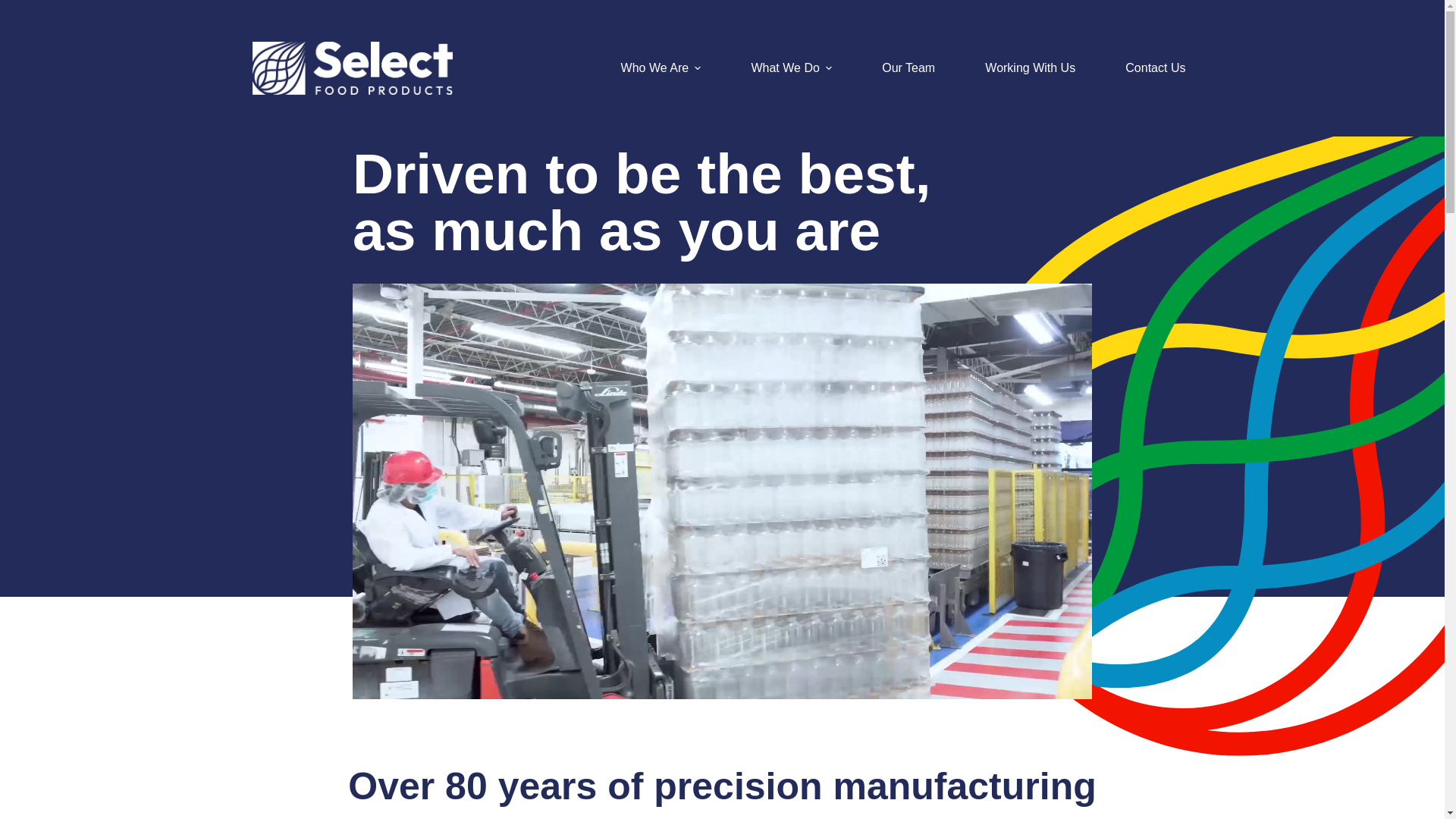website screenshot of https://selectfoodproducts.com/