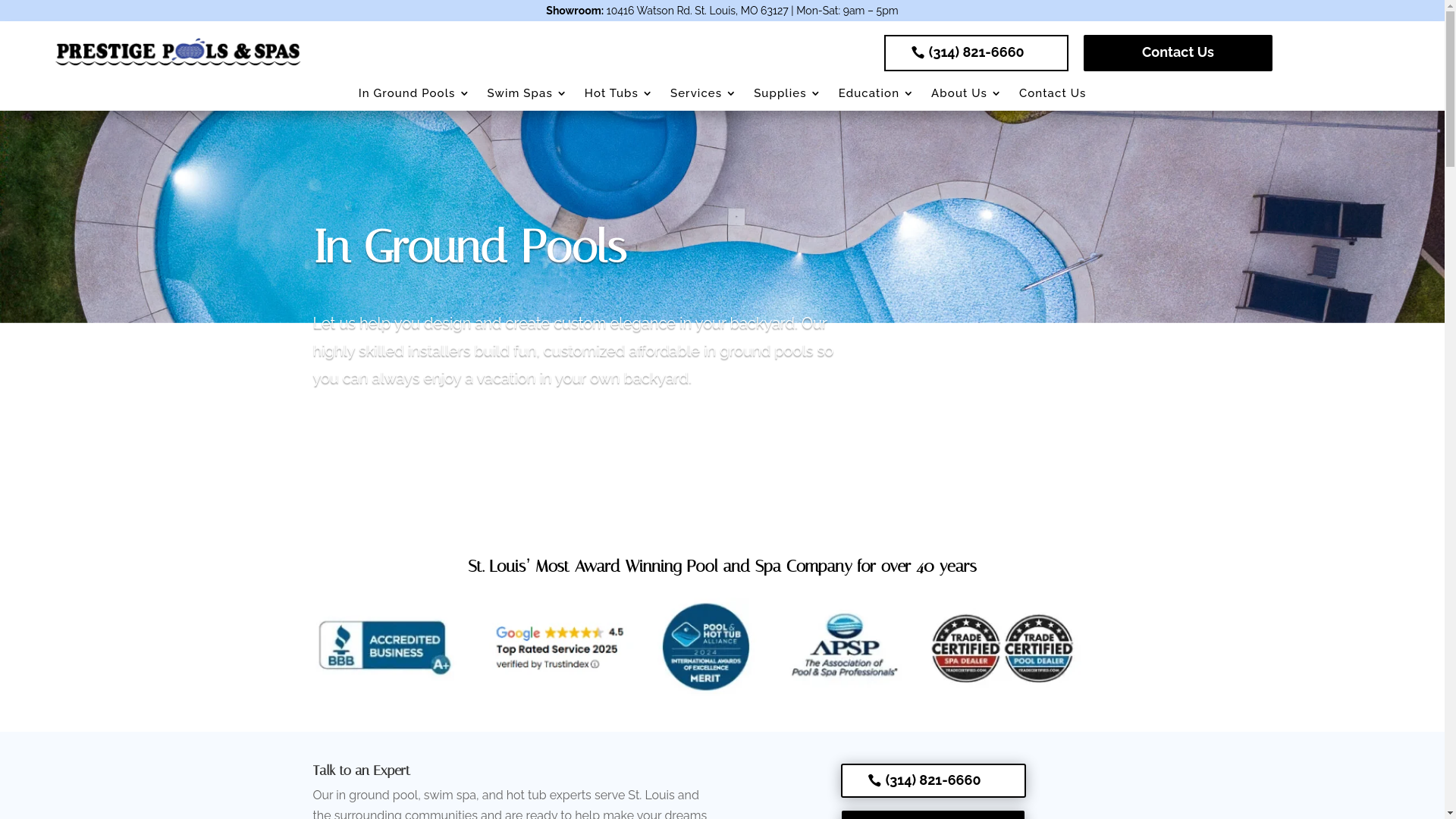 website screenshot of https://prestigeoutdoorsstl.com/