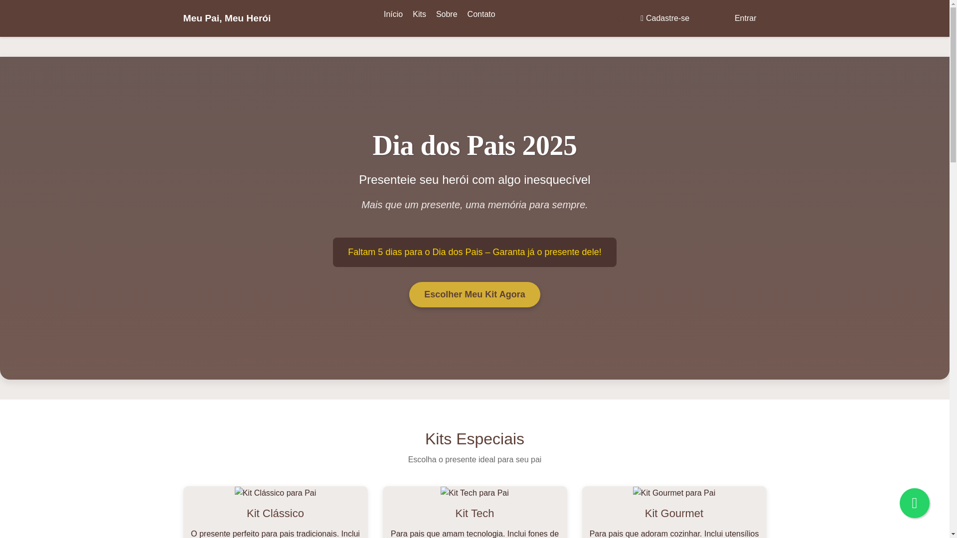 website screenshot of https://meupaimeuheroi.com.br/