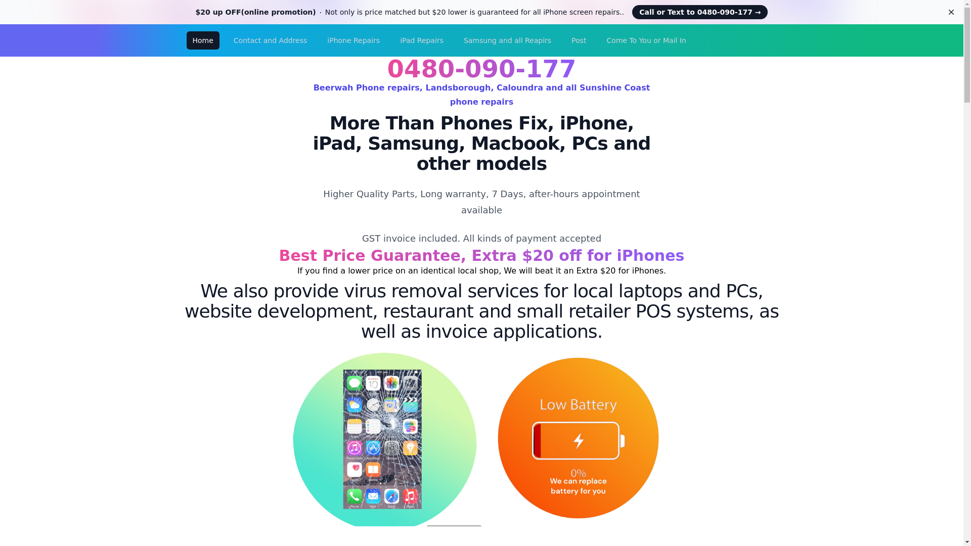 website screenshot of https://morethanphonesfix.pages.dev/