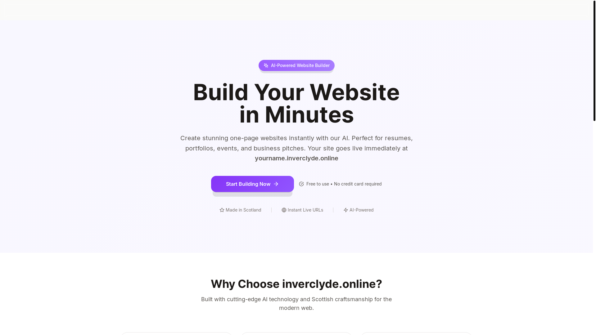website screenshot of https://inverclyde.online/