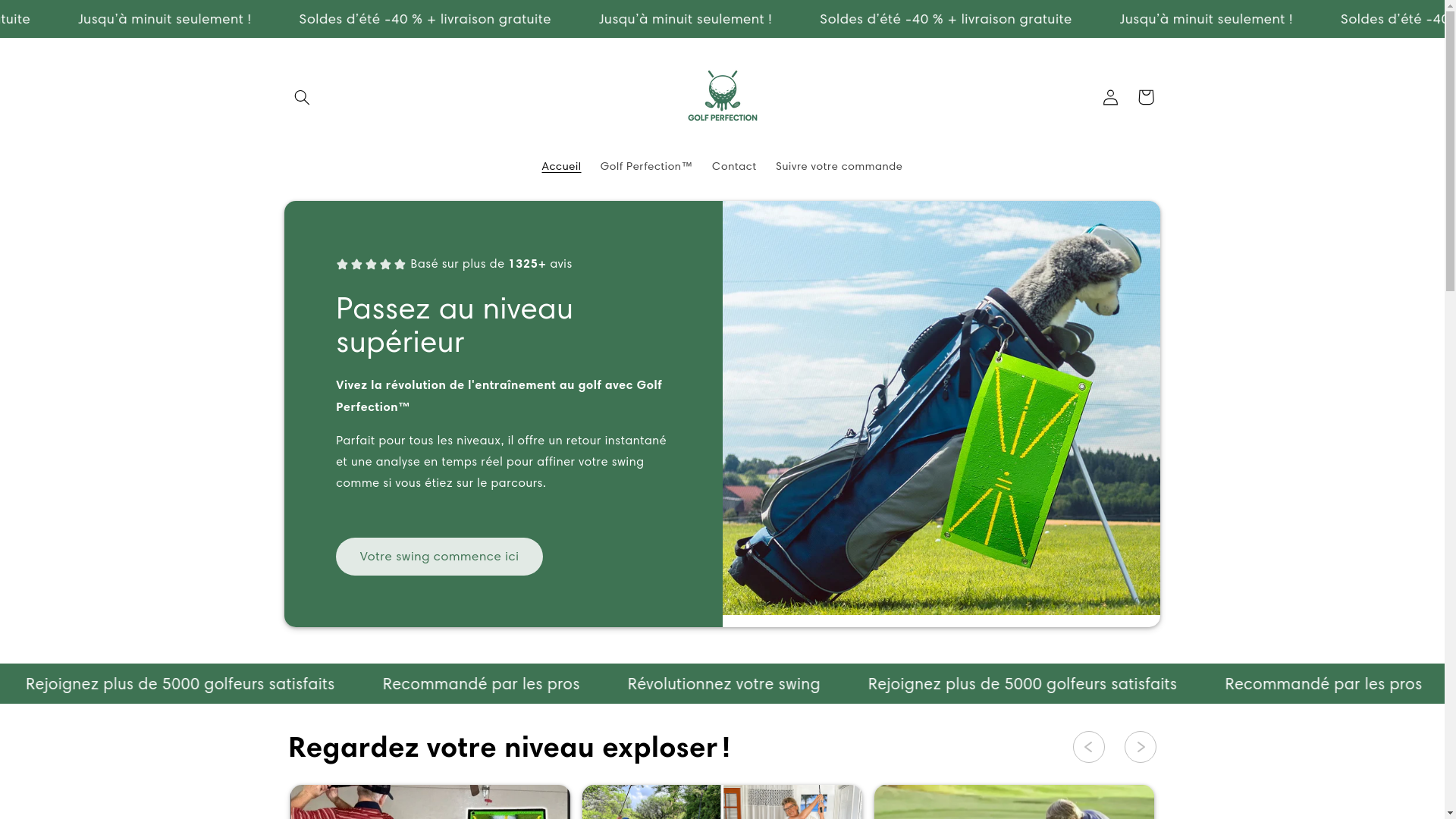 website screenshot of https://golfperfection.ca/