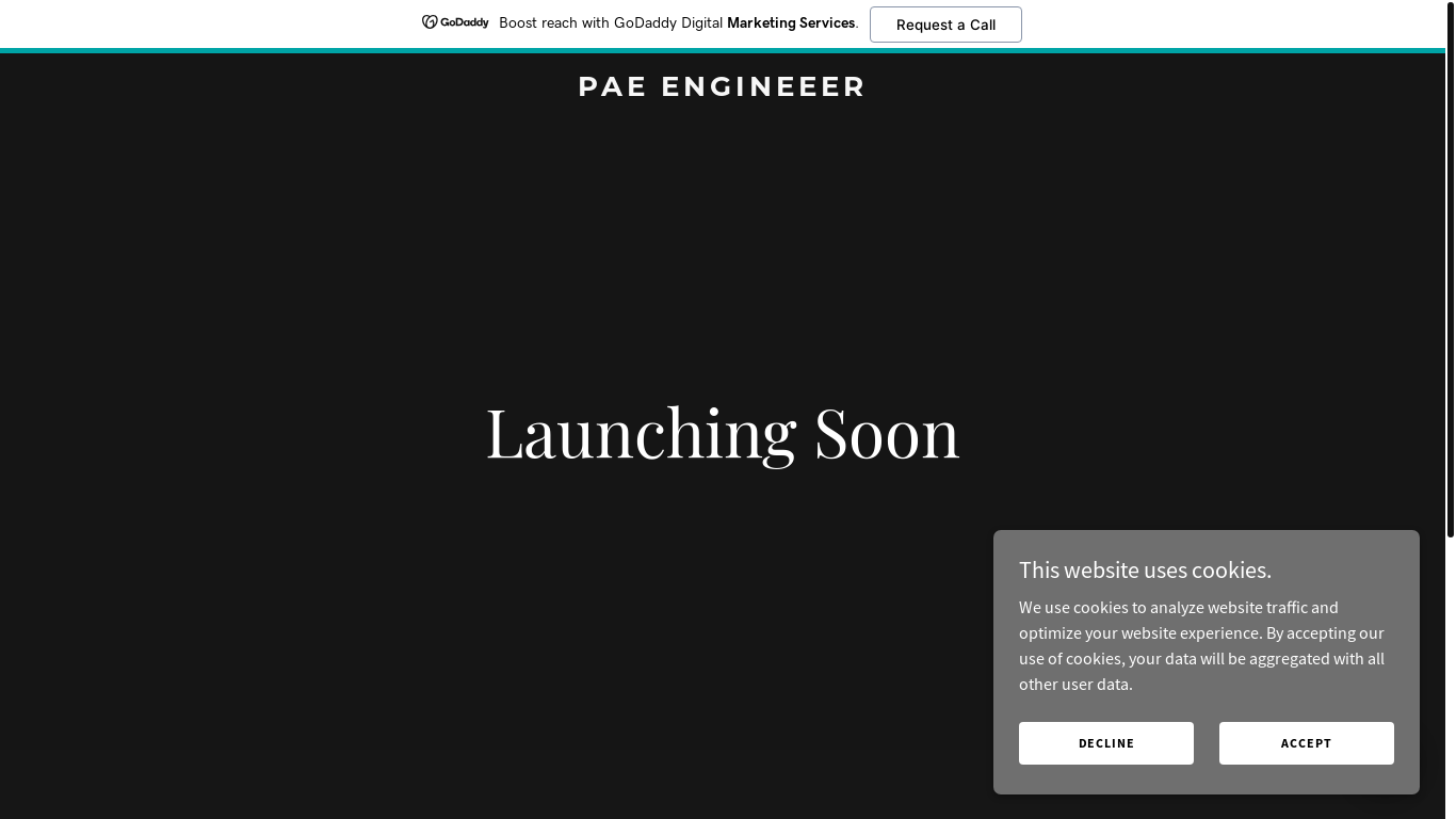website screenshot of https://pae-engineeer.com/