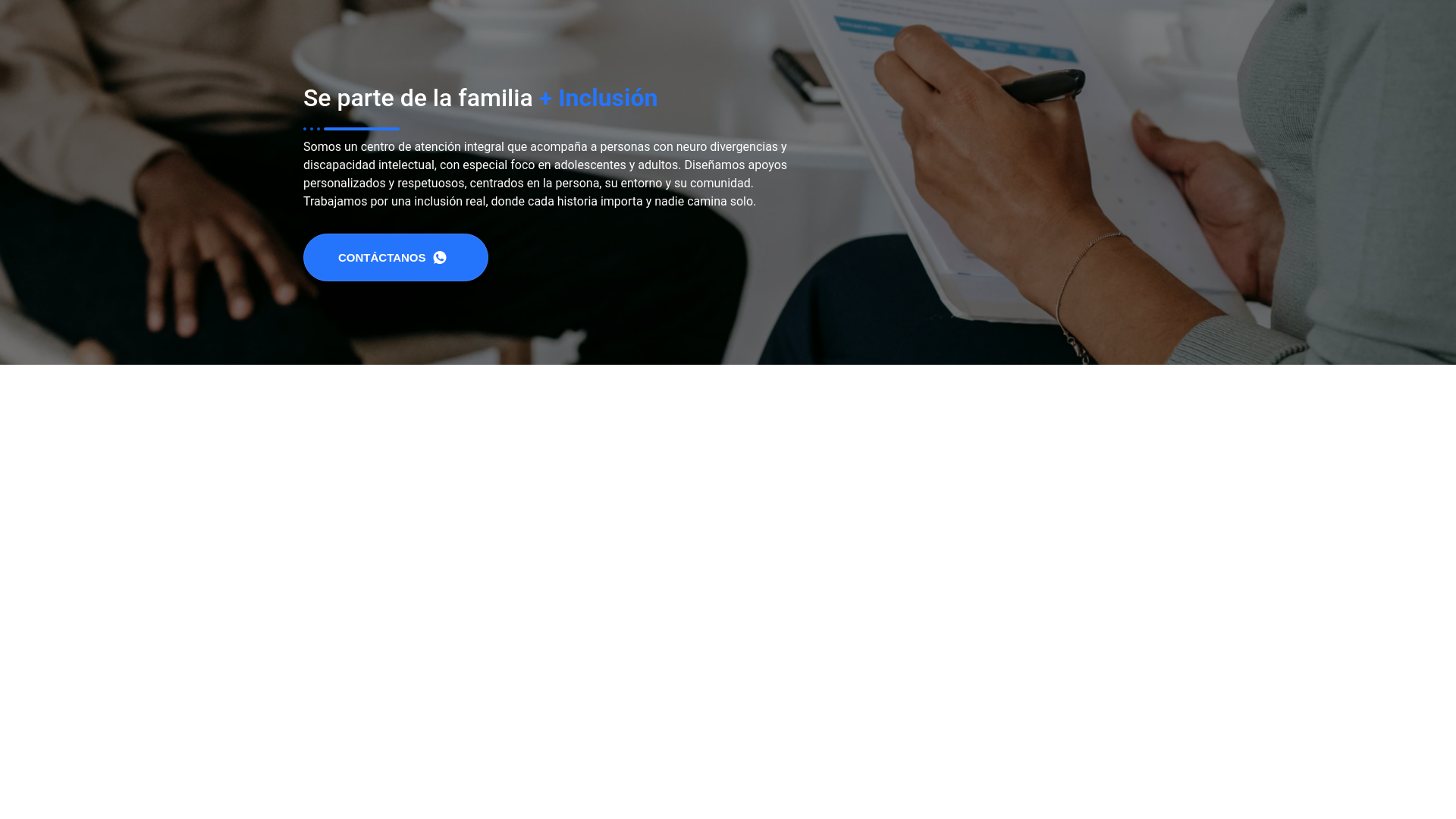 website screenshot of https://centromasinclusion.cl/