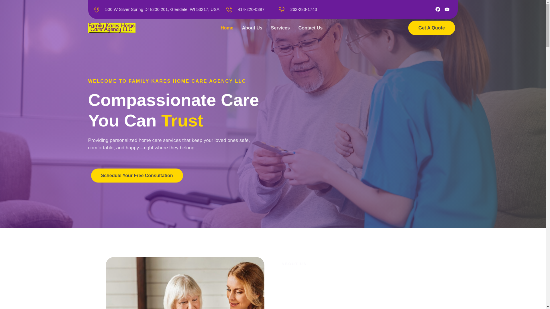 website screenshot of https://familykareshomecare.com/