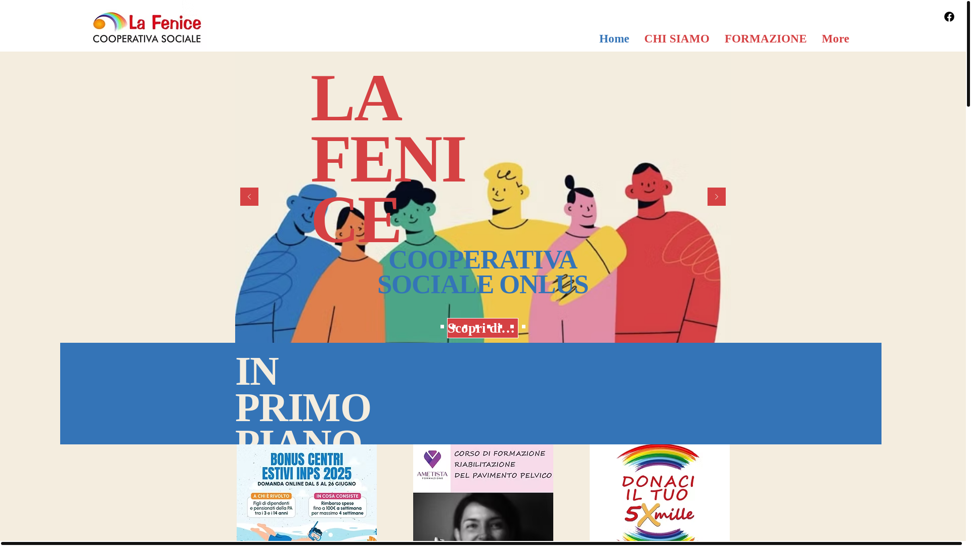 website screenshot of https://servizisocialilafenice.org/