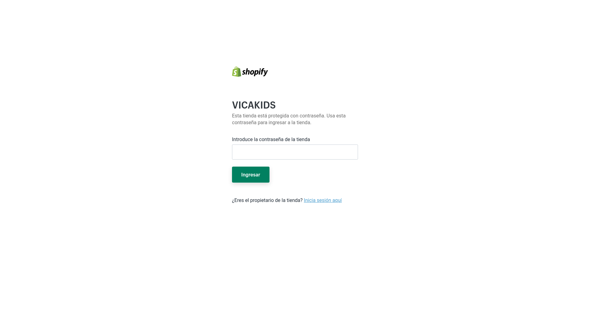 website screenshot of https://vicakids.cl/