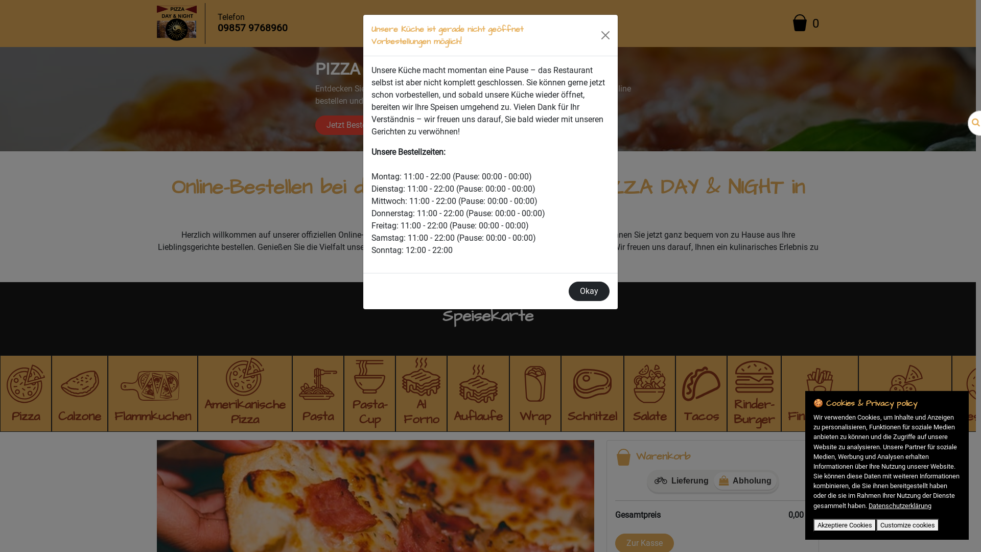 website screenshot of https://pizzadaynight-schopfloch.de/