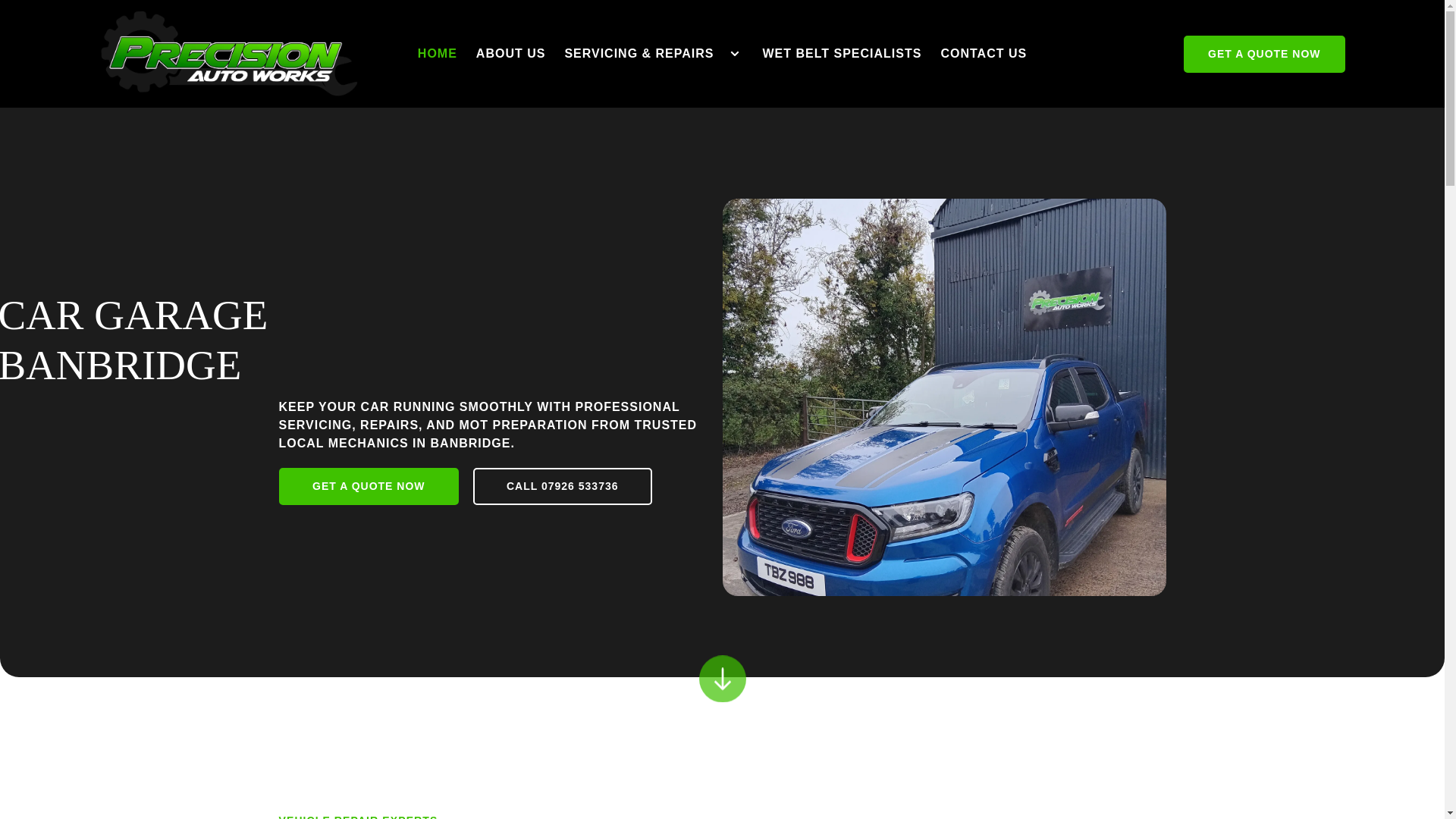 website screenshot of https://precisionautoworksni.co.uk/
