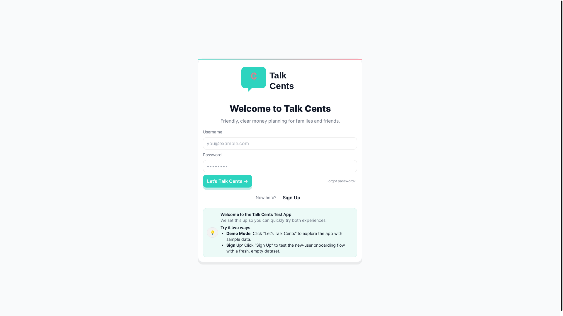 website screenshot of https://usetalkcents.com/