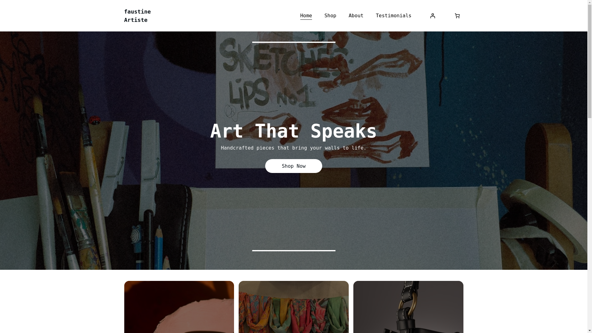 website screenshot of https://faustine-lb-art.fr/