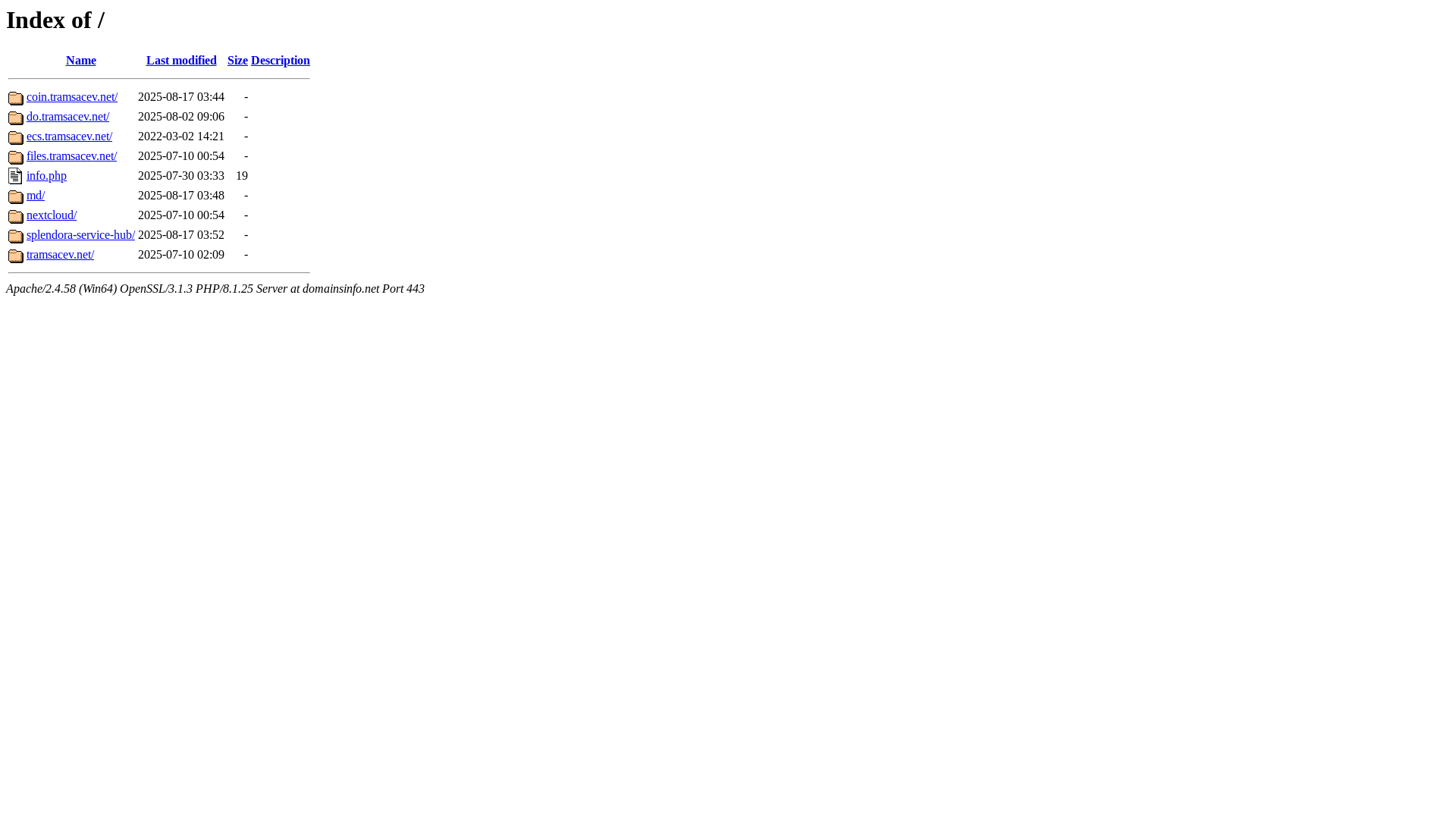 website screenshot of https://domainsinfo.net/