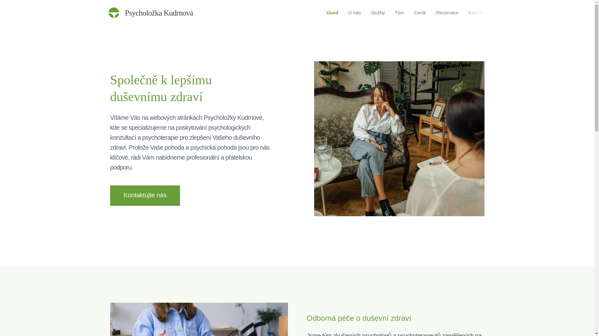 website screenshot of https://psychologkudrnova.cz/