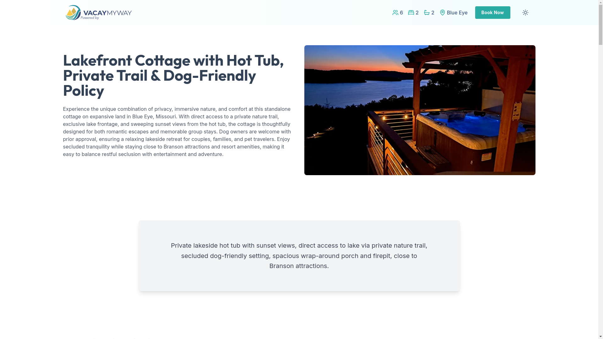 website screenshot of https://serenemissouri.rentals/