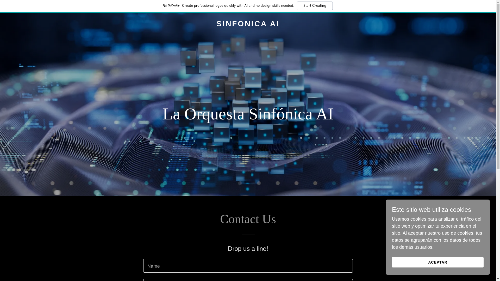 website screenshot of https://sinfonica.ai/