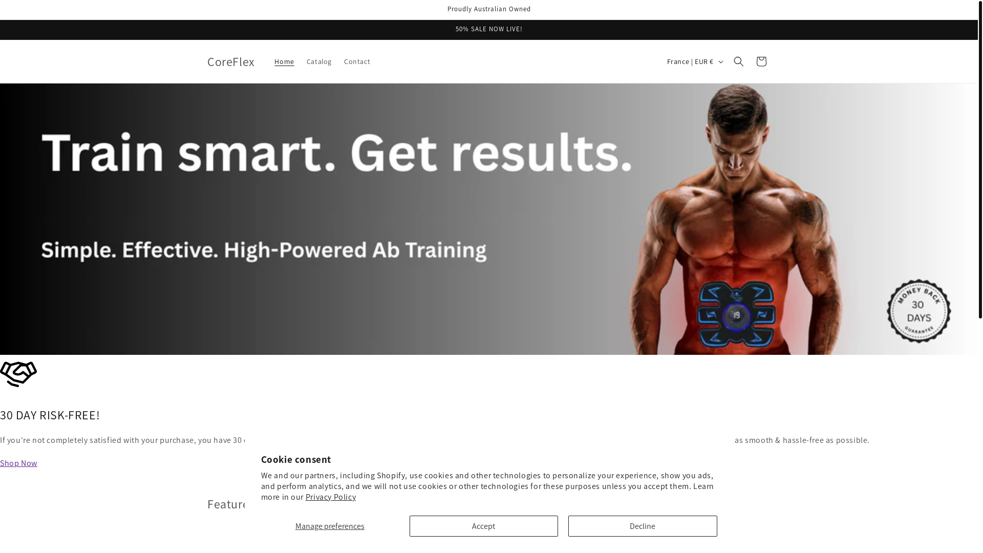 website screenshot of https://coreflexofficial.com/