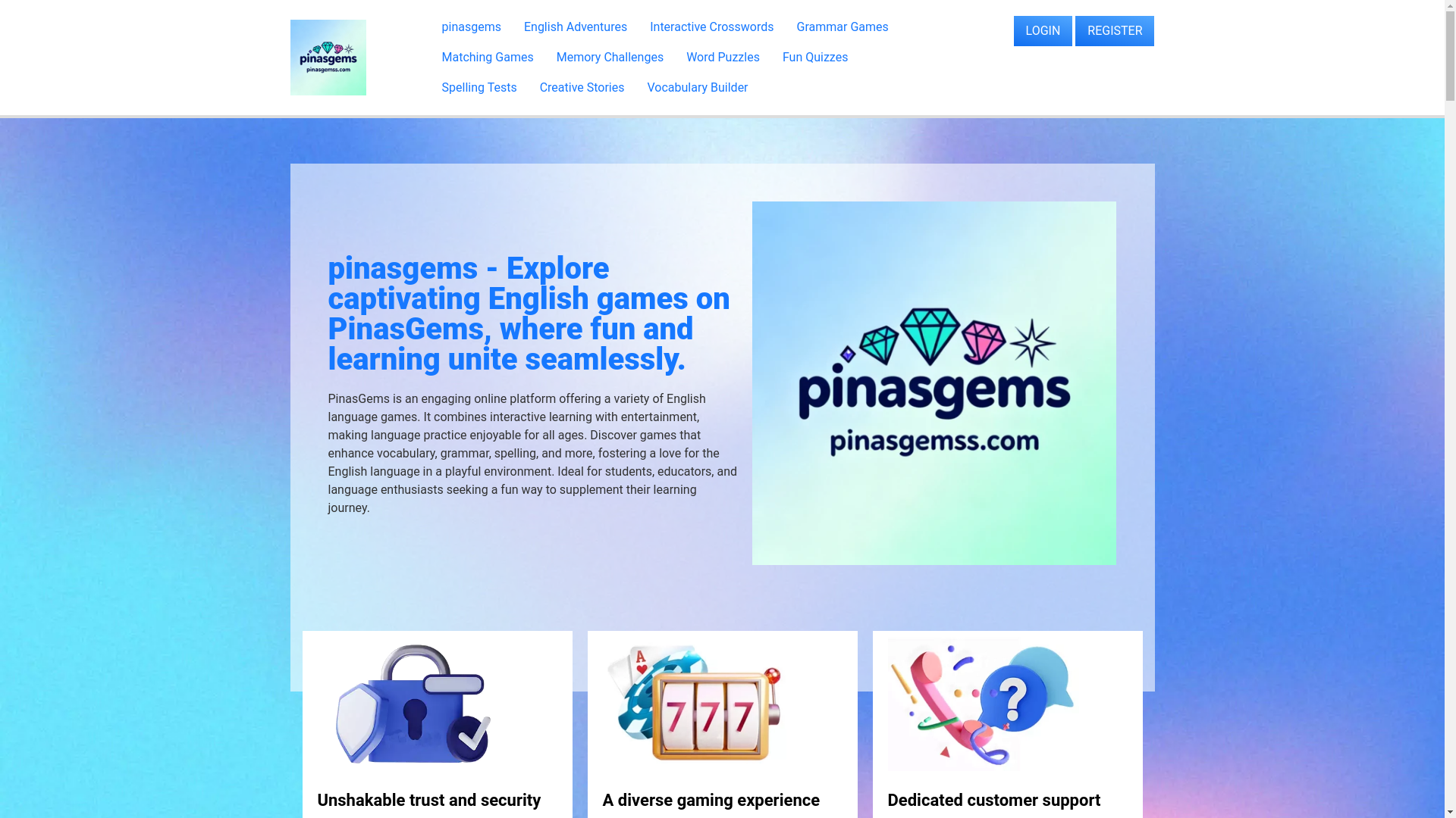 website screenshot of https://pinasgemss.com/