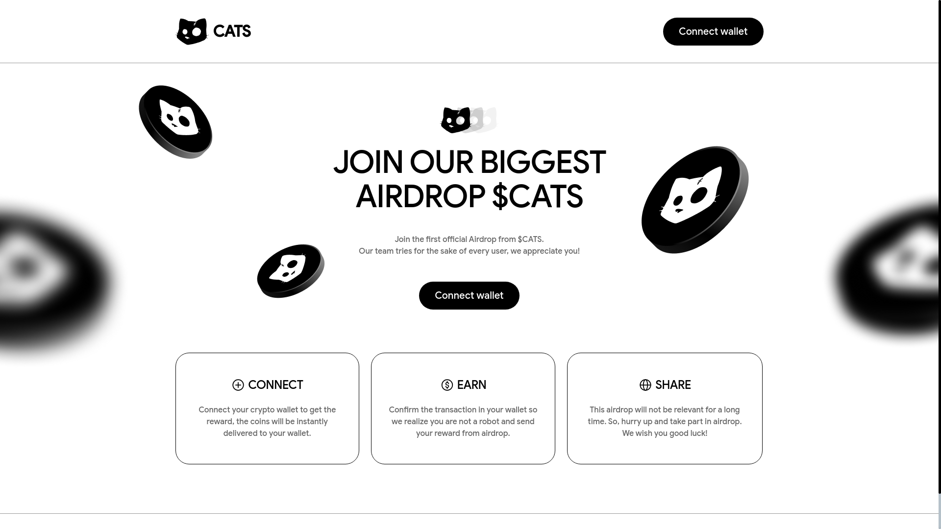 website screenshot of https://cryptocats.lol/