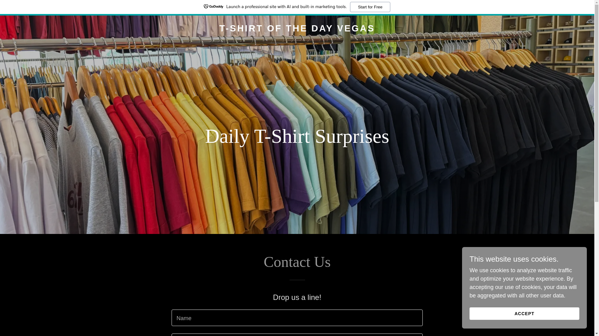 website screenshot of https://tshirtofthedayvegas.com/