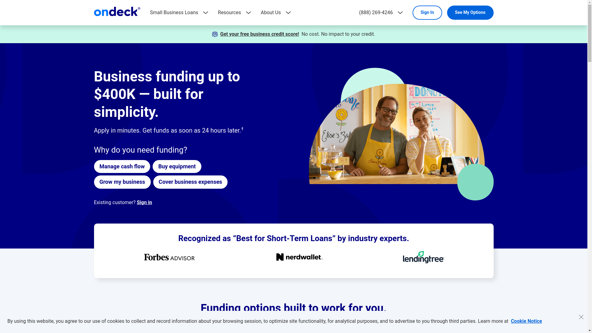website screenshot of https://www.ondeck.com/