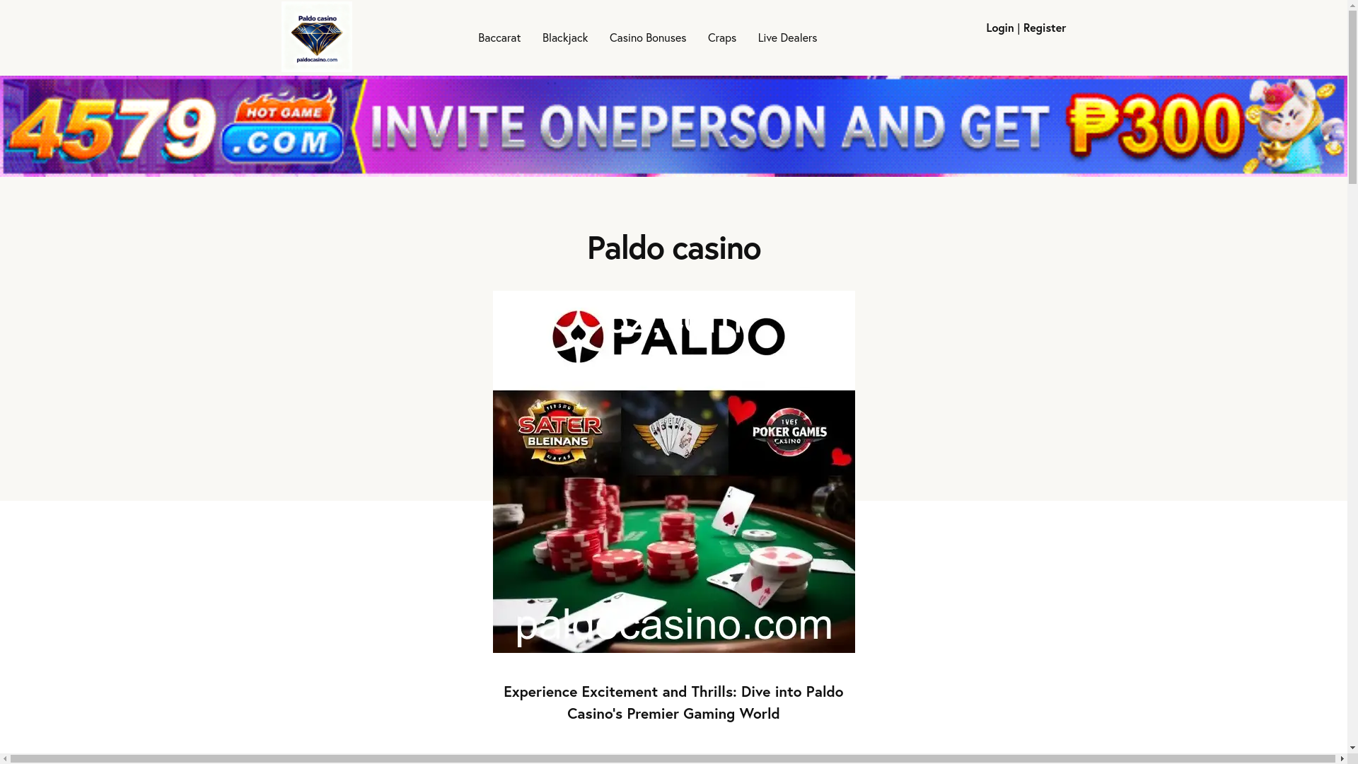 website screenshot of https://paldocasino.com/
