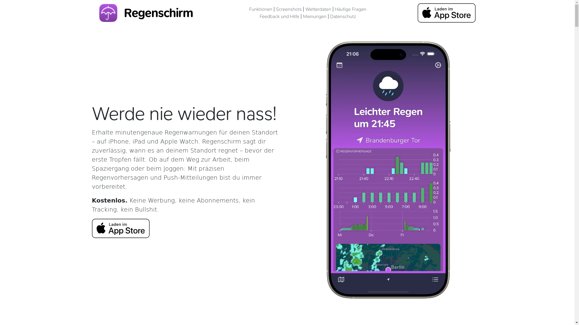website screenshot of https://umbrella.nlohmann.me/