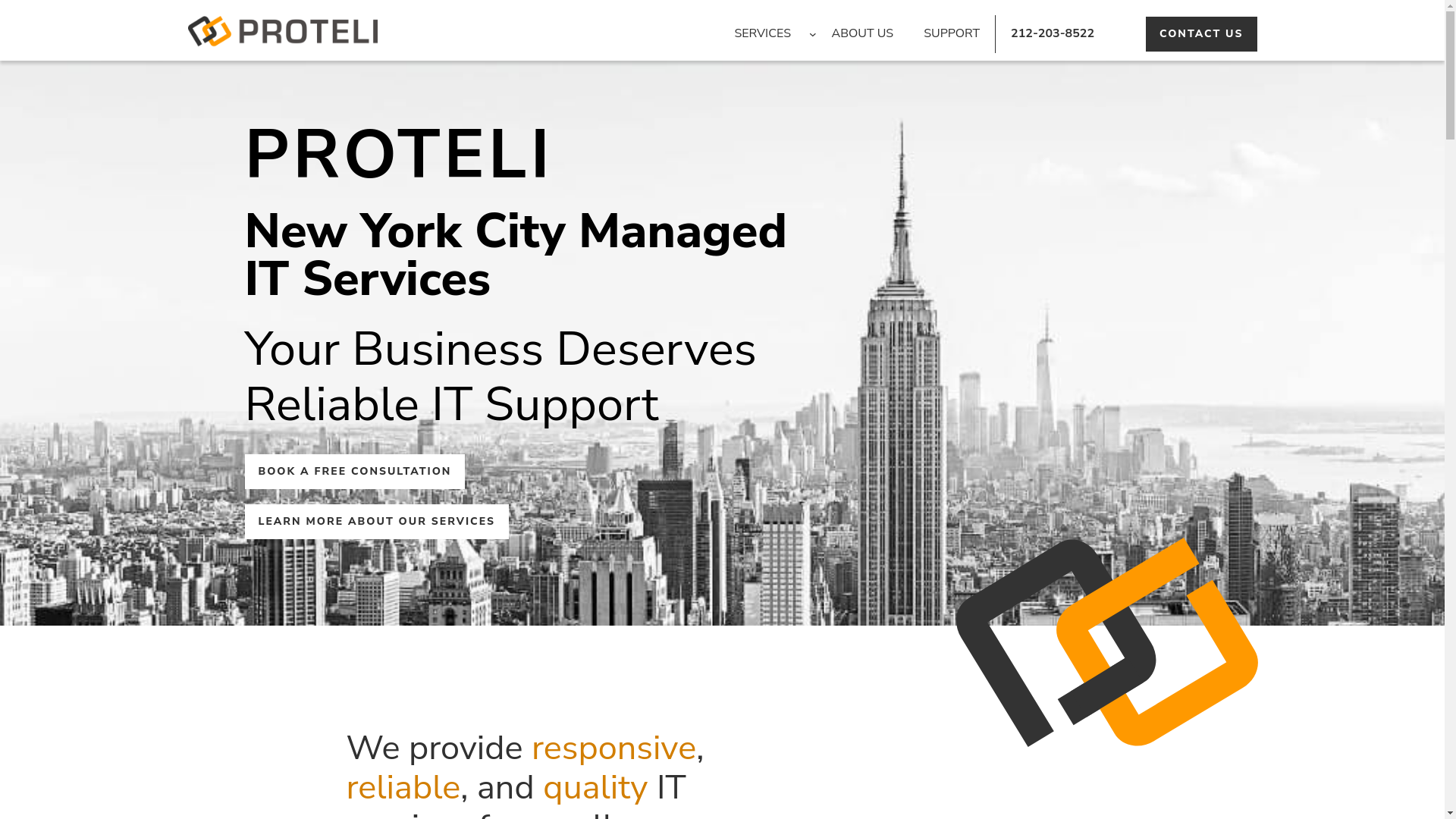 website screenshot of https://proteli.info/