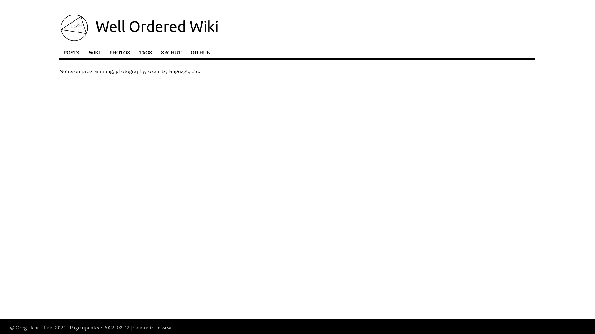 website screenshot of https://wiki.wellorder.net/