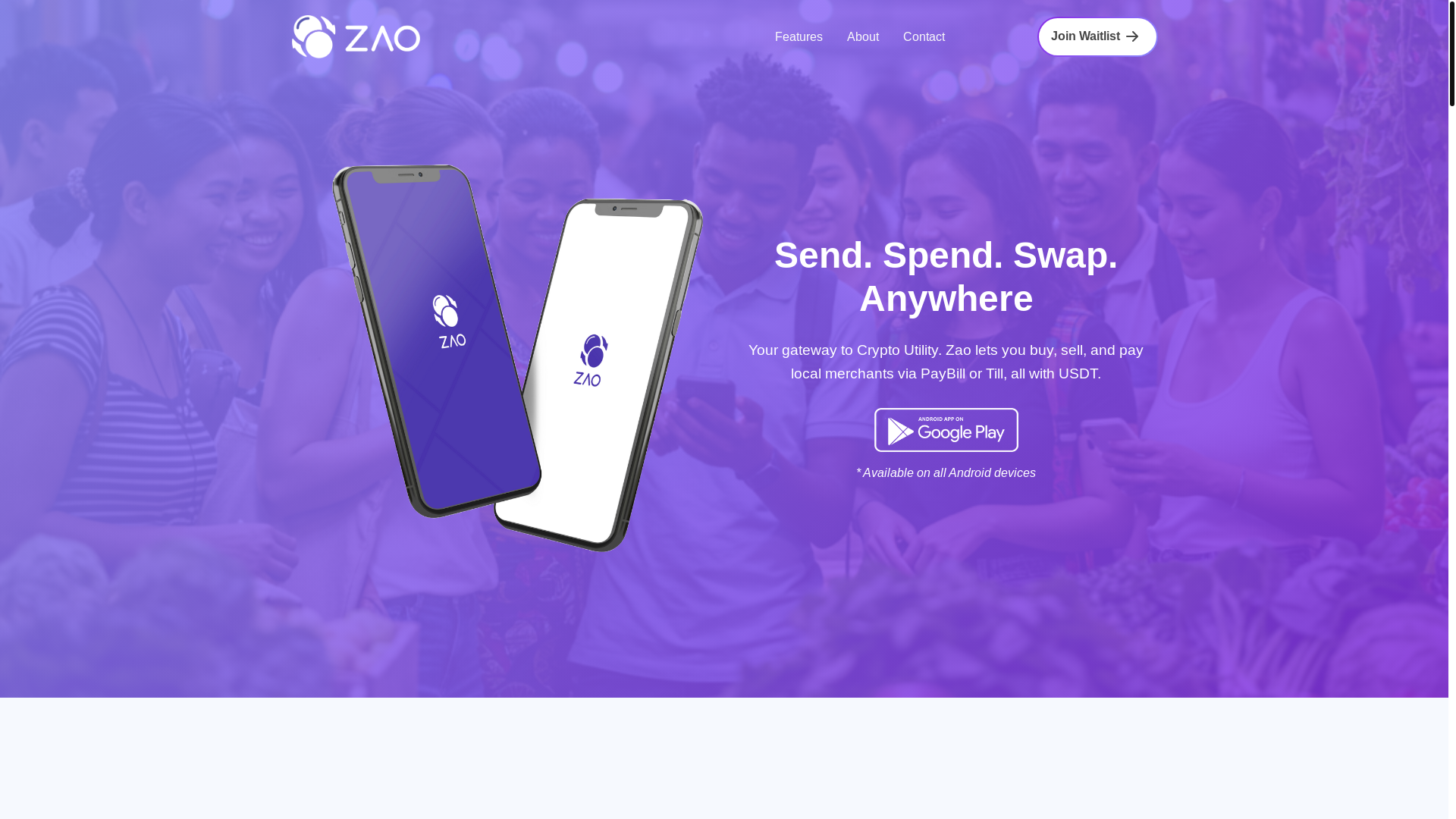 website screenshot of https://zao.txmeta.io