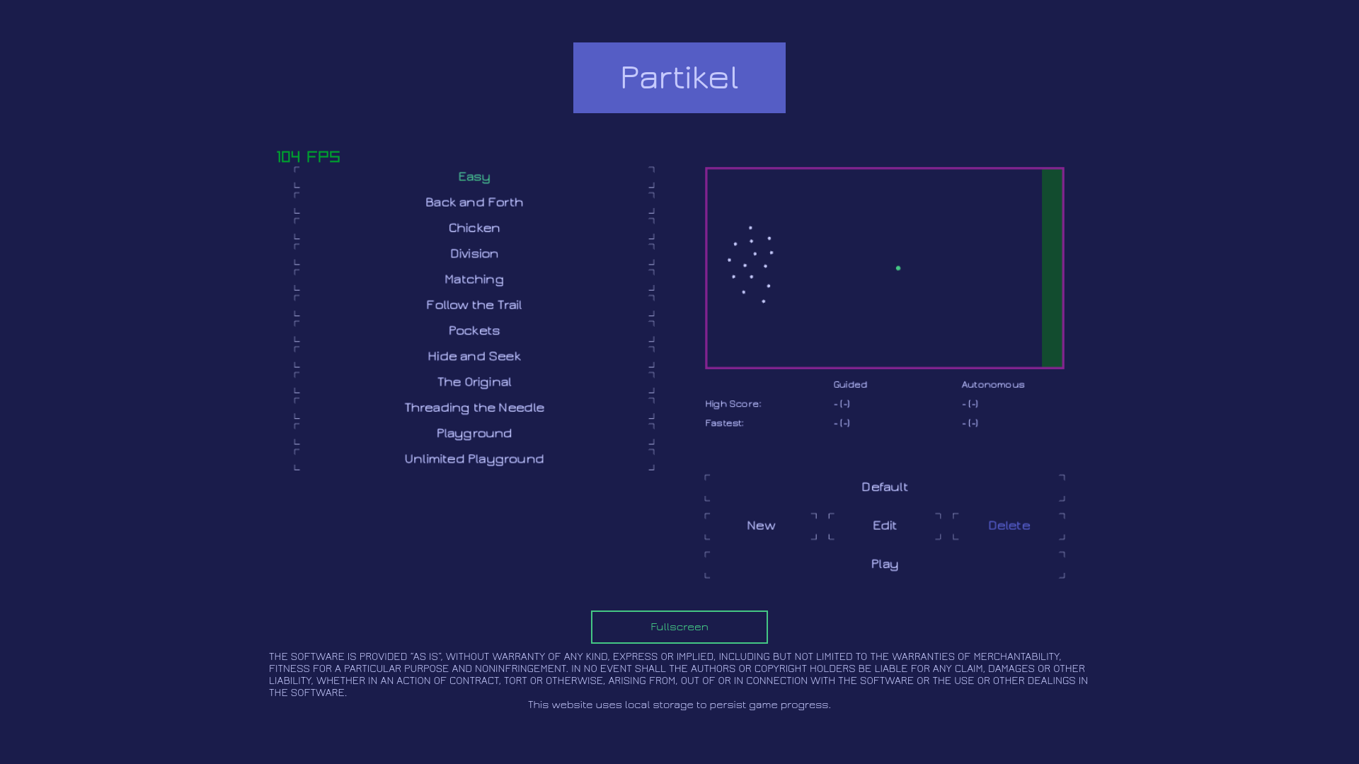 website screenshot of https://partikel.pages.dev/