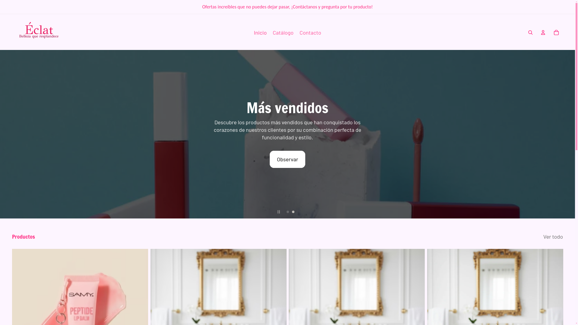 website screenshot of https://eclatcosmetics.co/