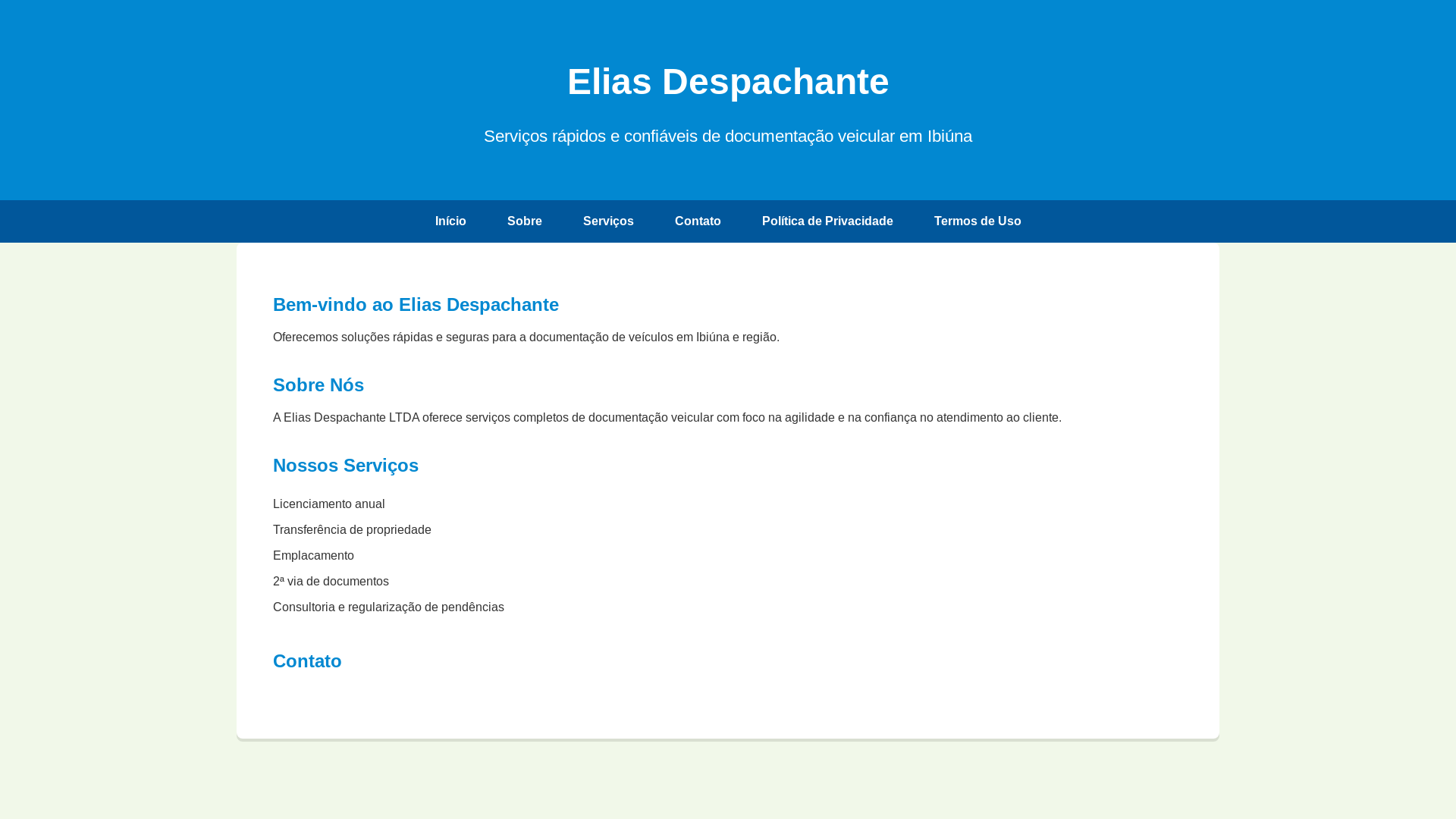website screenshot of https://despachantesvirtuais.shop/