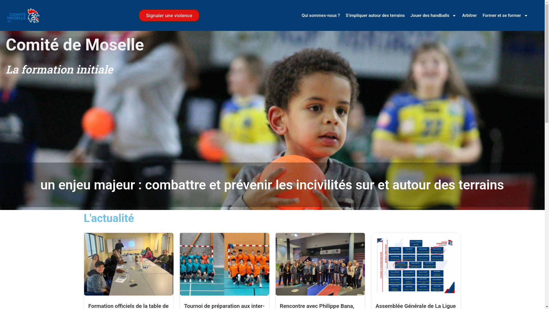 website screenshot of https://comitemosellehandball.fr/