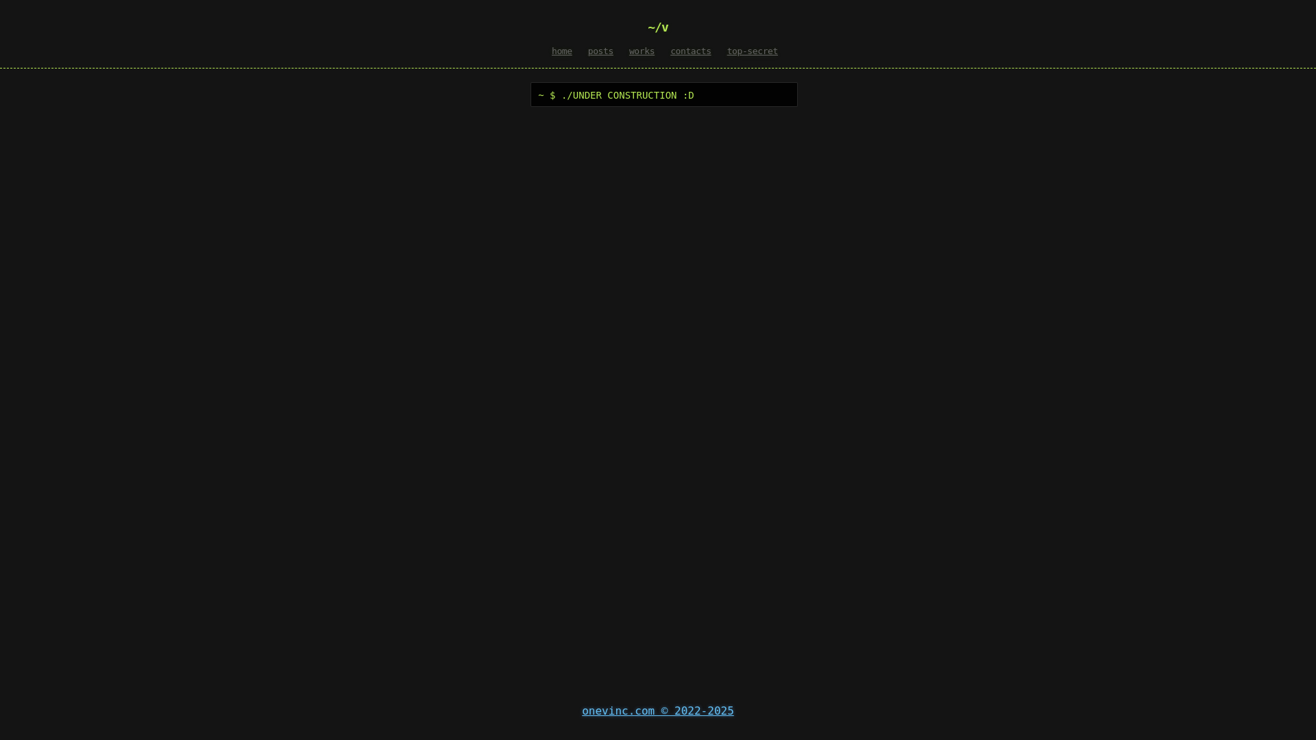 website screenshot of https://onevinc.pages.dev/
