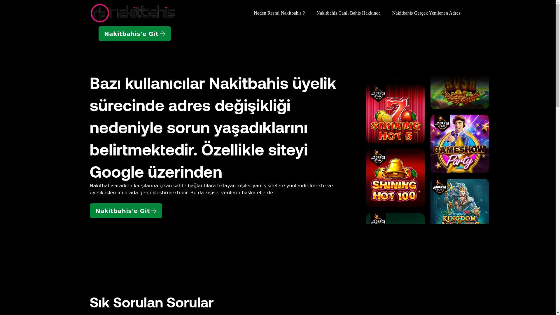 website screenshot of https://nakitbahisbugun.com/