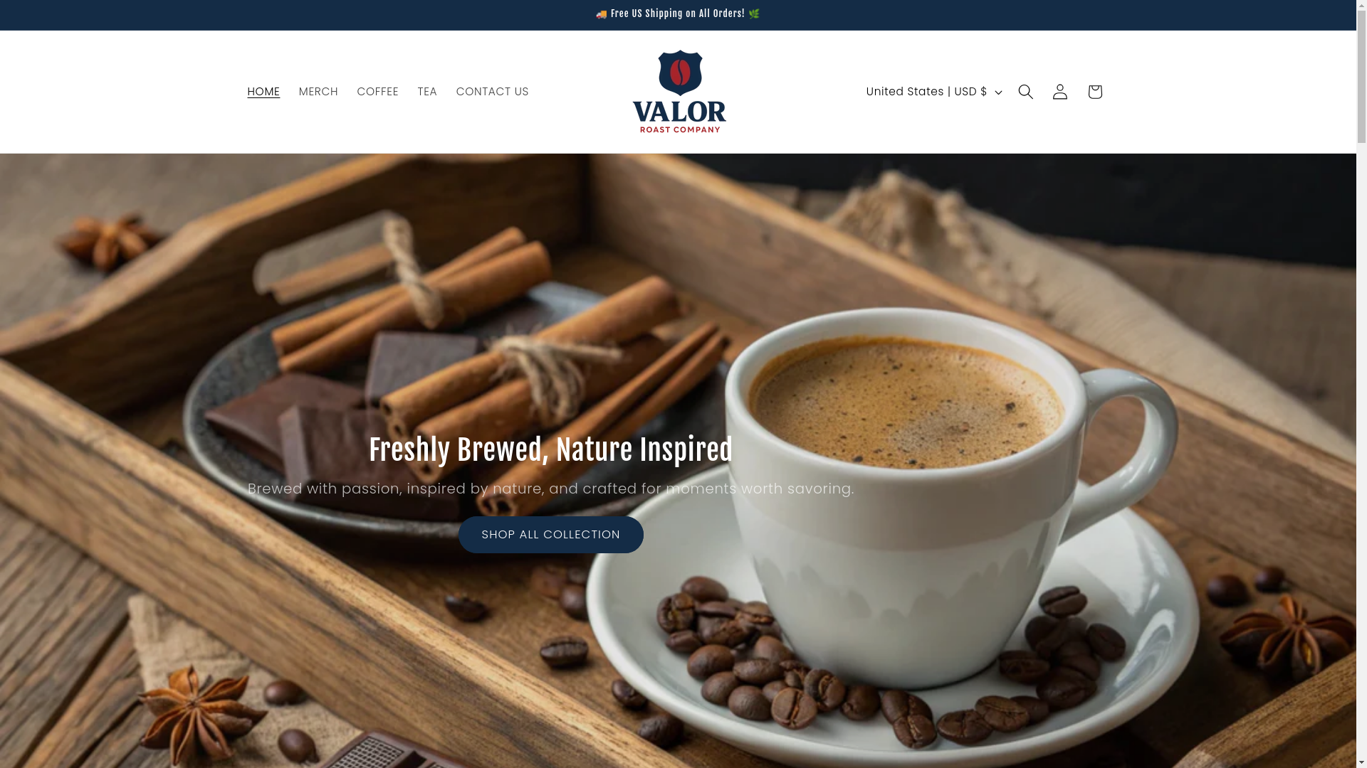 website screenshot of https://valorroast.com/