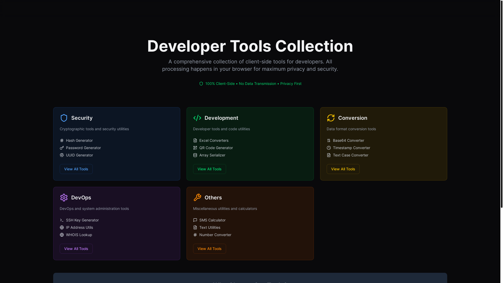website screenshot of https://collection-of-tools.pages.dev/