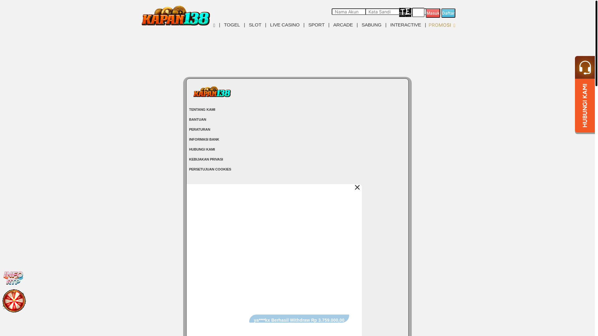 website screenshot of https://kapan138jaya.com/