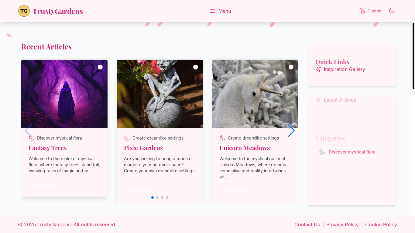website screenshot of https://trustygardens.qpon/