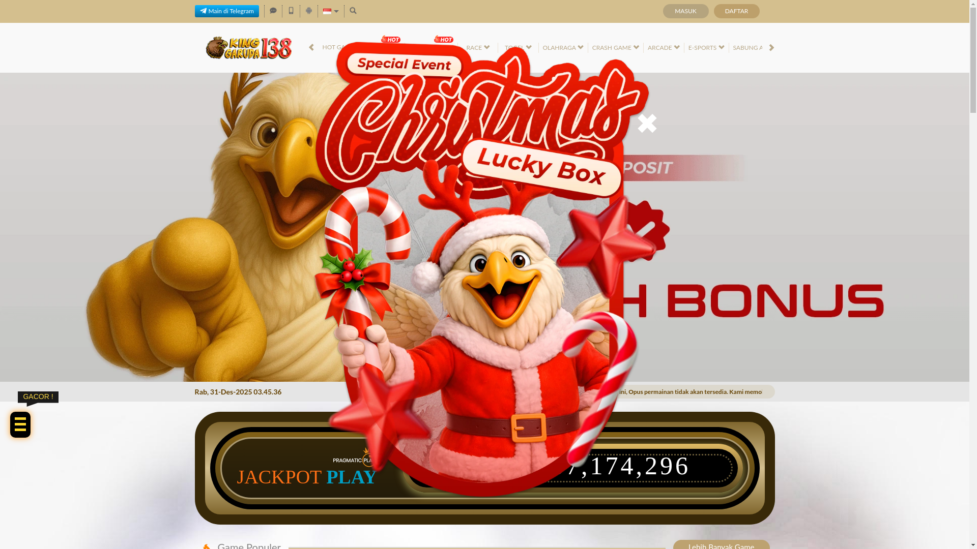 website screenshot of https://kkinggaruda138.com