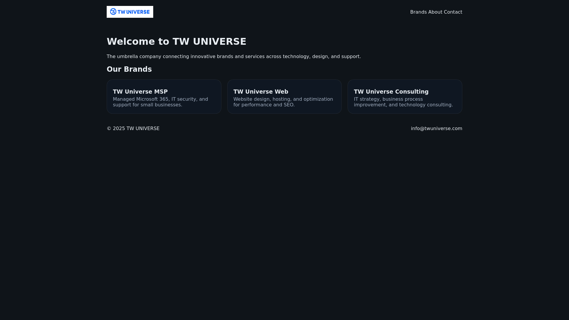 website screenshot of https://twuniverse.pages.dev/