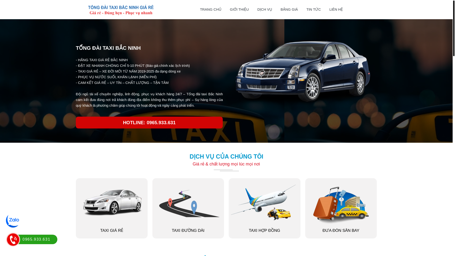 website screenshot of https://tongdaitaxibacninh.online/