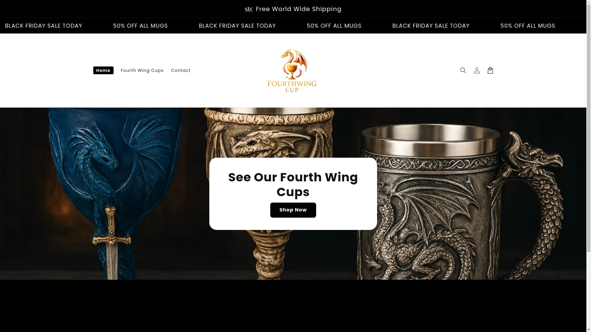 website screenshot of https://fourthwingcups.com/