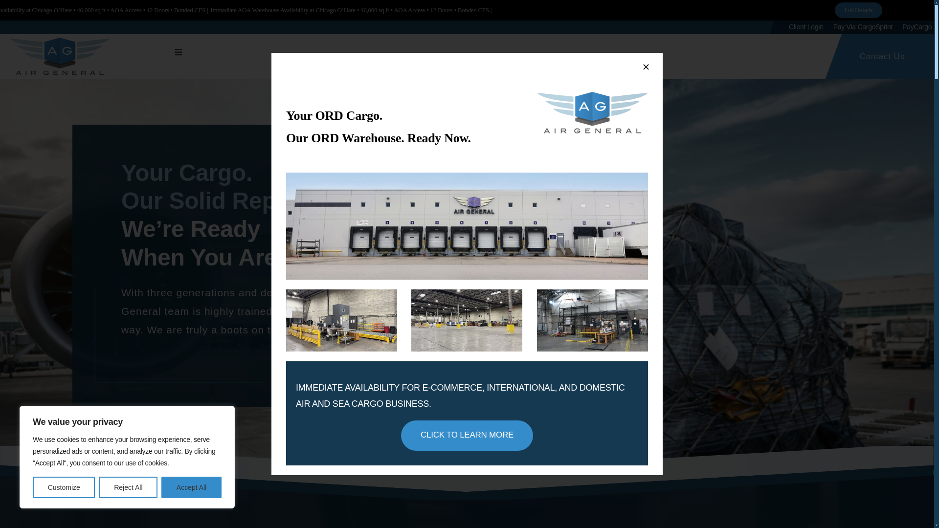 website screenshot of https://airgeneral.com/