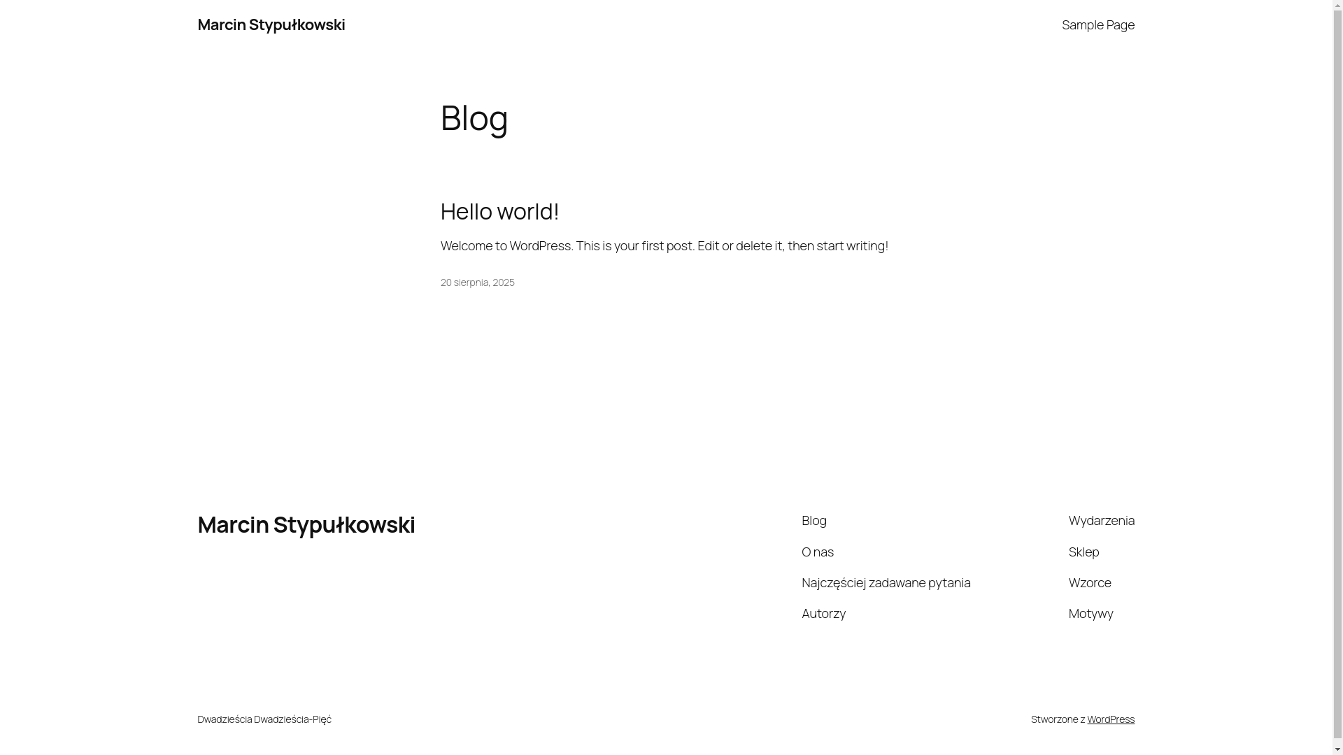 website screenshot of https://marcinstypulkowski.pl/