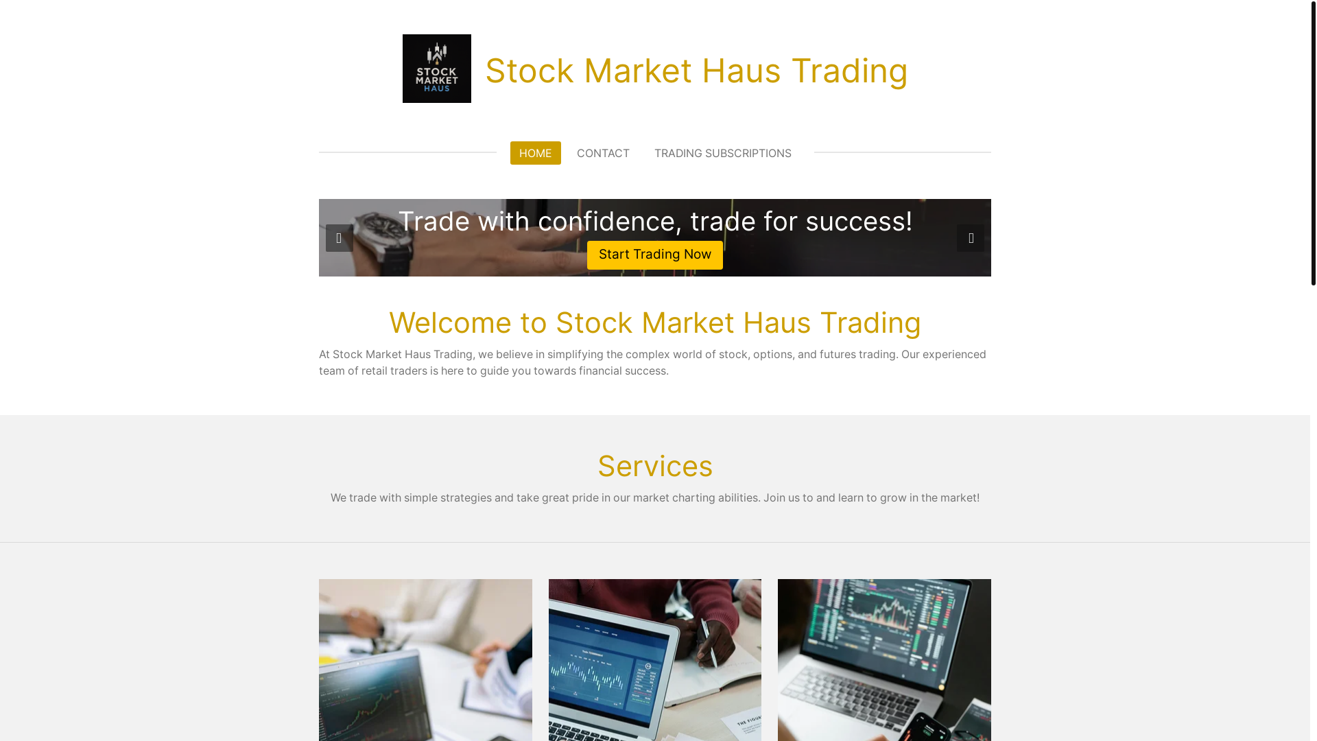 website screenshot of https://stockmarkethaustrading.com/