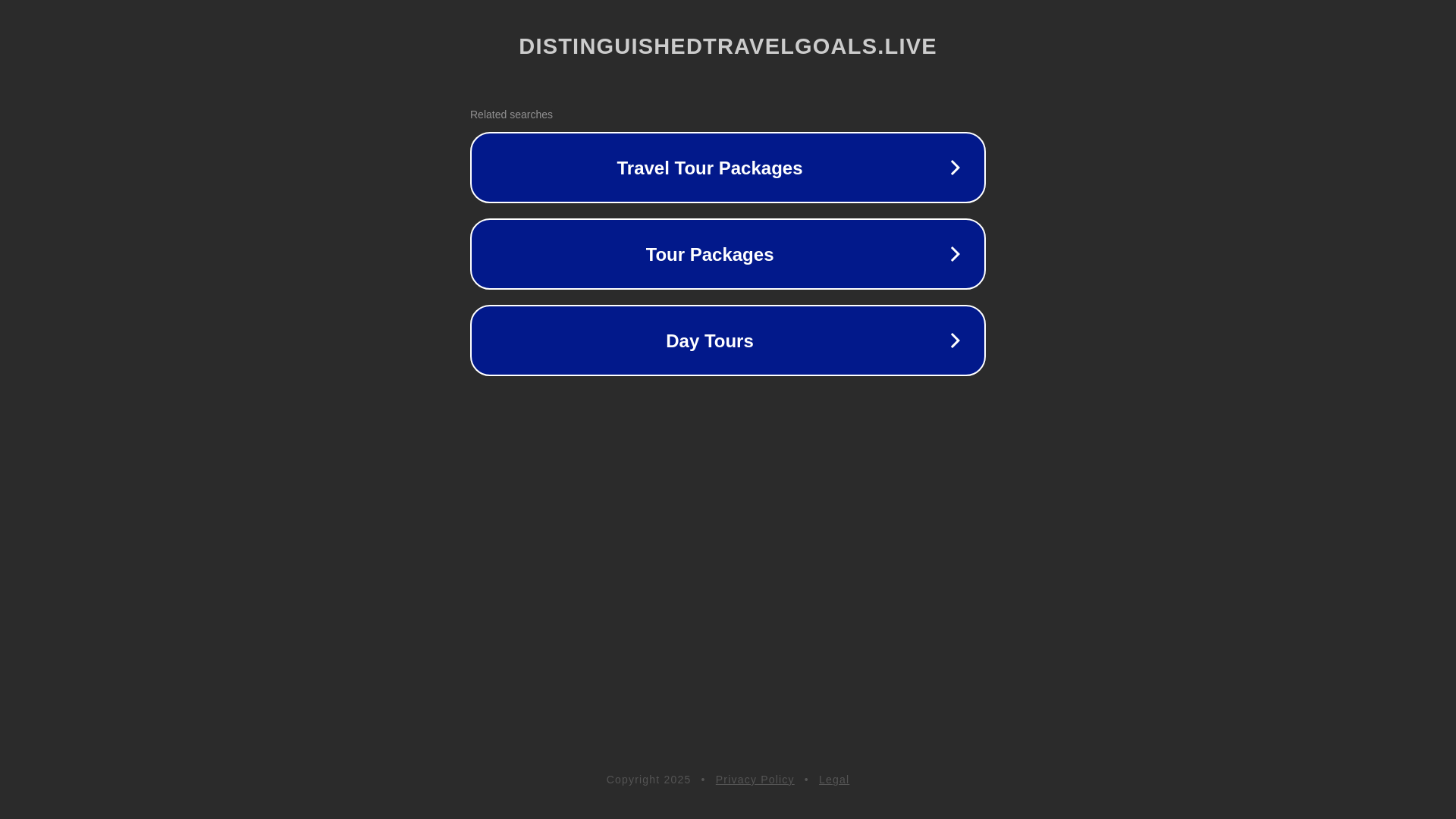 website screenshot of https://distinguishedtravelgoals.live/
