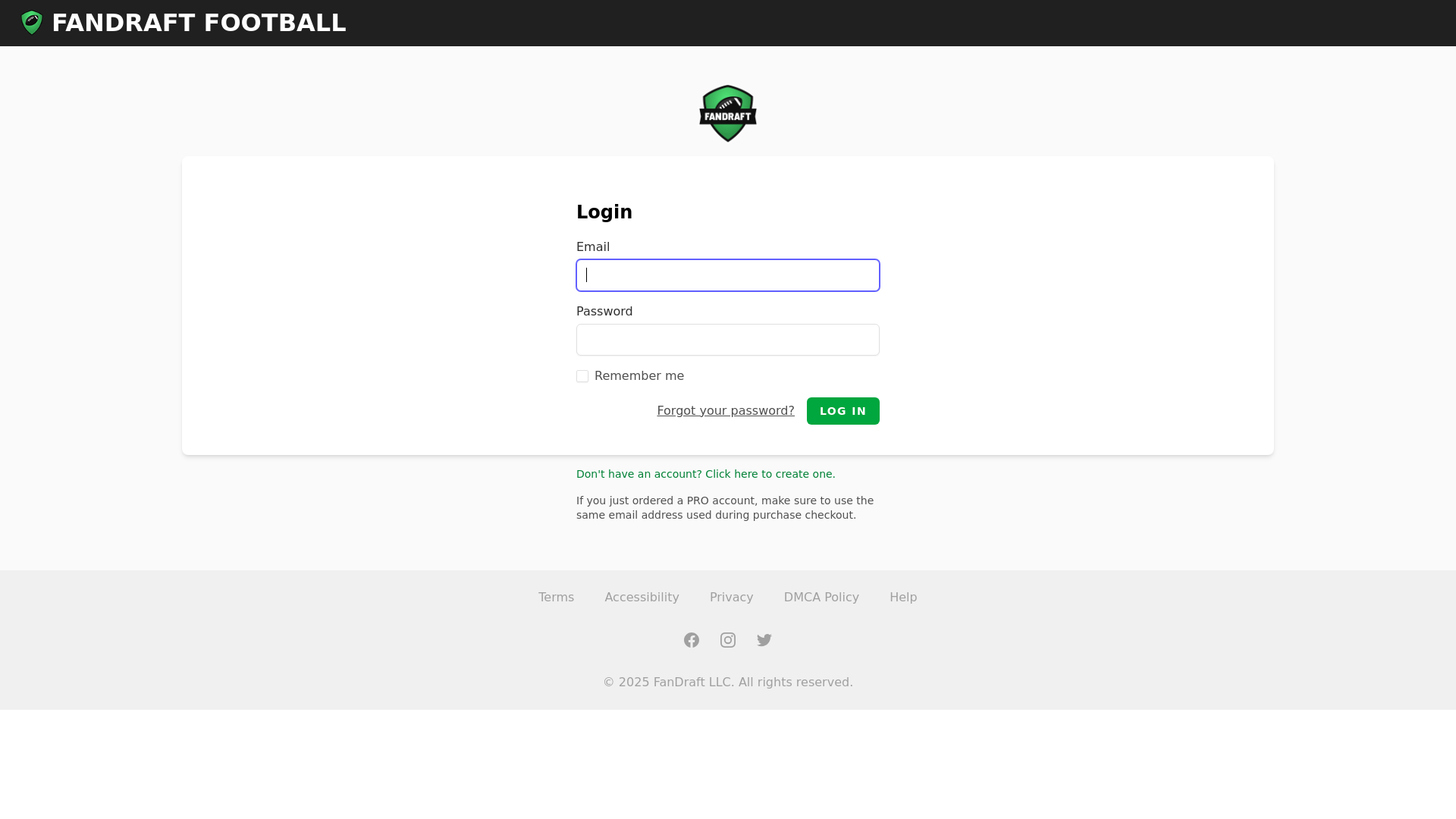 website screenshot of https://fandraft.app/