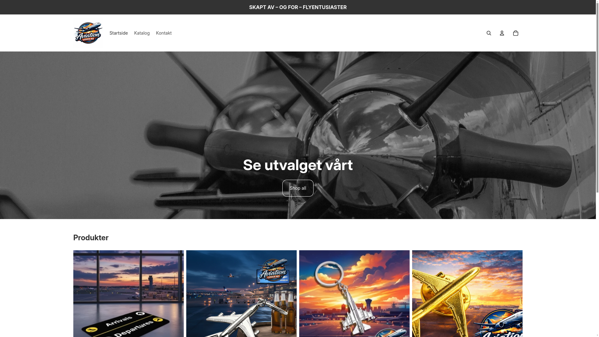 website screenshot of https://aviationlover.no/