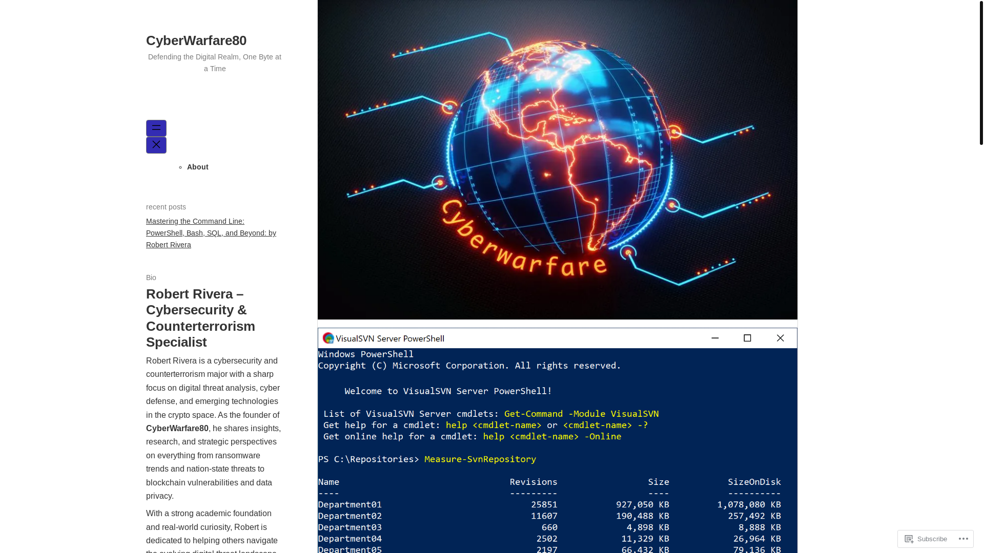 website screenshot of https://cyberwarfare80.blog/